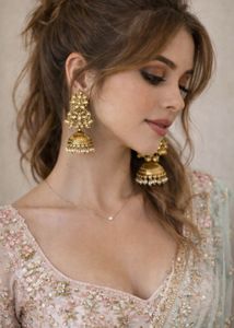 Golden Ethnic Jhumkas