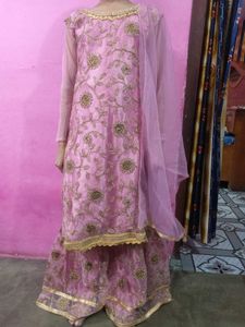 Stunning Pink Embroidered Kurta Set