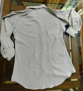 Stylish Striped &amp; Solid Color Block Shirt
