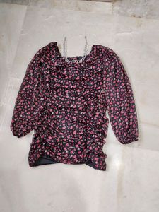 Ruched Printed Dress