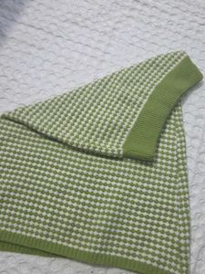 Green Checkered Knit Skirt
