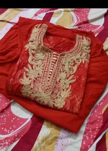 💐 combo 💐Embroidered Red Kurta Set