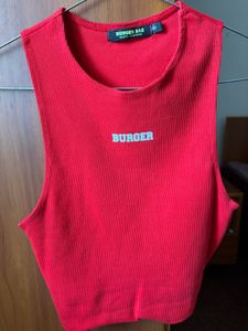 Vibrant Red Sleeveless Top size small