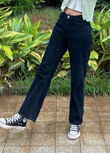 Black Wide Leg Denim Jeans
