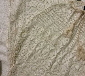 Cream Lace Short Sleeve Top