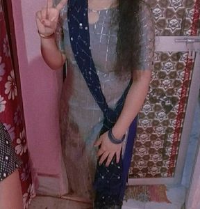 Stylish Grey Kurti with Unique Sleeves