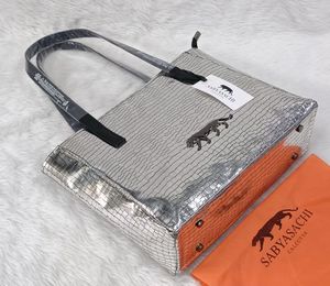 Sabyasachi Black Croc Tote Bag