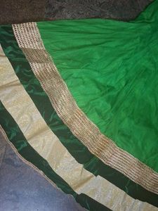Elegant Green &amp; Gold Ethnic Gown
