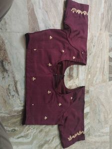Pink Striped Saree with Embellishments