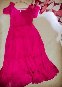 Chic Pink Tiered Maxi Dress