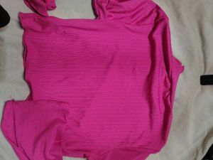 Savana Hot Pink Ribbed Mock Neck Crop Top