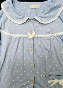 Cute Blue Pajama Top