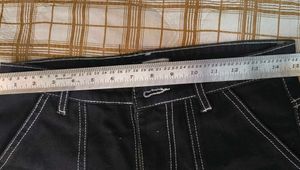 Black Cargo Pants with Contrast Stitching