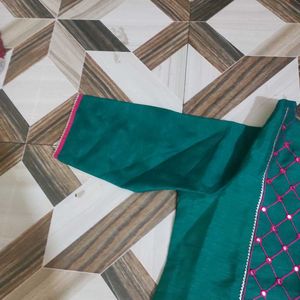 Emerald Green Embroidered Top