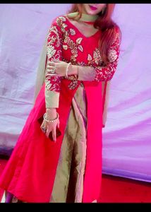 Red Embroidered lehenga 3 pc set