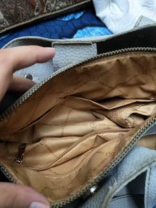Stylish Grey Faux Leather Handbag