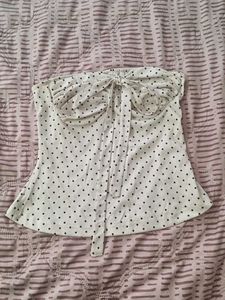 Polka Dot Bow Tube Top