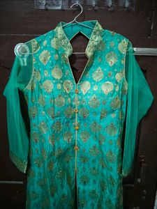 Elegant Teal Embroidered Anarkali Suit