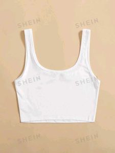 Chic White Square Neck Tank Top