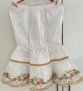 Boho embroidered White tube dress/tunic