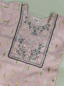 Pink Embroidered Kurta