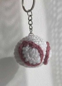 Crochet white spiderman Keychain