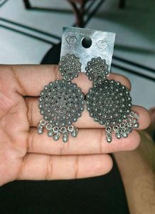 Oxidized Silver Jhumka Earrings Combo