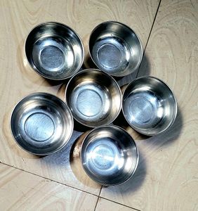 6 Steel Sarving  Bowl