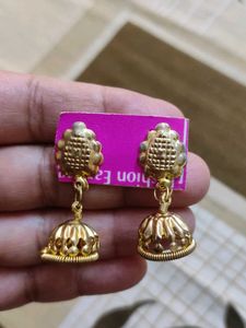 Gold Tone Jhumka Earrings