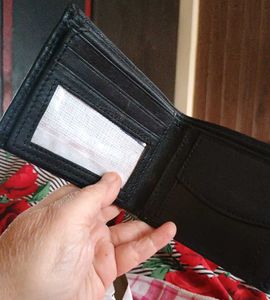Black Leather Wallet New Unused ( coins❌)