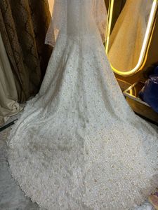 trail Bridal ball Gown dress vintage beaded