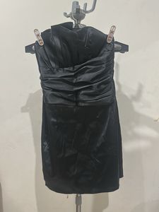 Chic Black Strapless Cocktail Dress