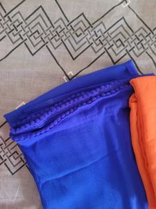 Vibrant Dupatta Set - Blue &amp; Orange