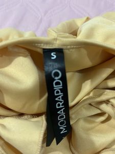 Yellow Ruffle Strap Crop Top