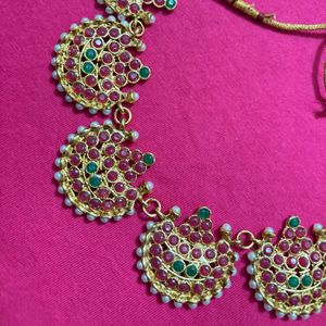 Ethnic Indian Necklace Set with Stones