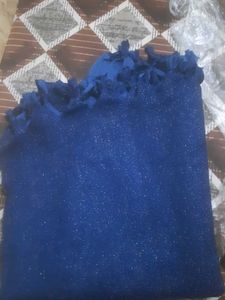 Sparkling Royal Blue Dupatta with Tassels