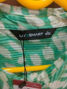 Chic Green Animal Print Button-Up Shirt