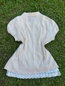 Pinkish striped Button-Up Shirt