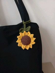 Cute Crochet Sunflower for Bag