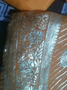 Elegant Yellow Saree with Golden Print