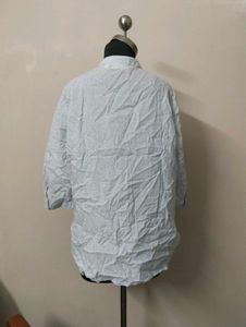 Light Blue Pintuck Tunic Top