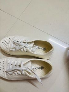 Classic White Lace-Up Sneakers