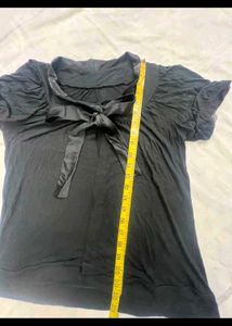 Japanese Anime core bow Black Ribbon Top