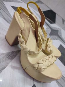 Cream Wedge Sandals