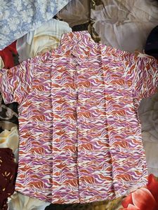 Wave Pattern Shirt For Beach Wear