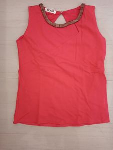 Pink Color Sleeve Less Top