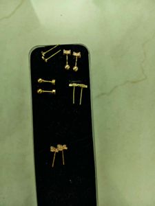 Gold Hoop Earrings Set