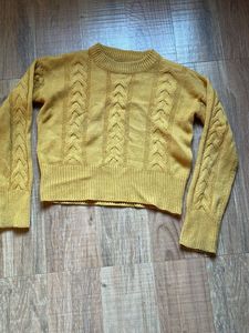 Mustard Cable Knit Sweater