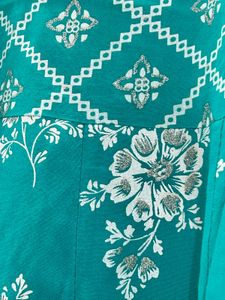 Teal Anarkali Kurta with Dupatta