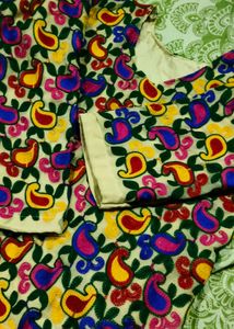 Vibrant Embroidered Kurta Fabric